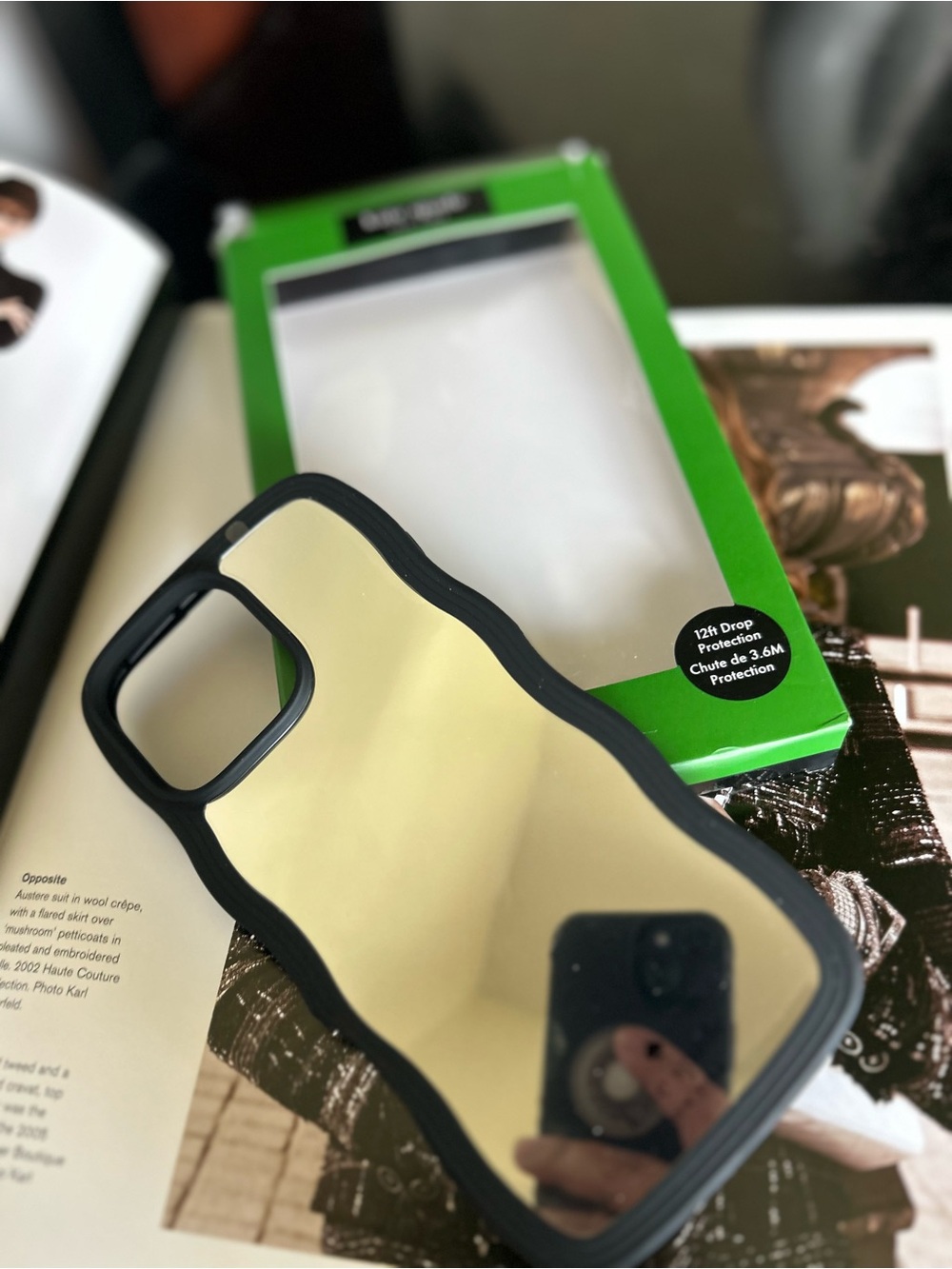 Kate spade iPhone 16 pro max mirror Finish Black iPhone Case Stylish Protective